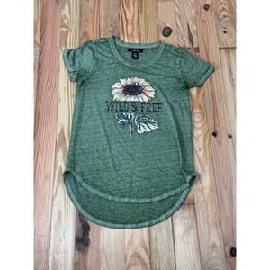 Sable Sky Women's Pullover Wild & Free T-Shirt Short Sleeve Round Neck Size S